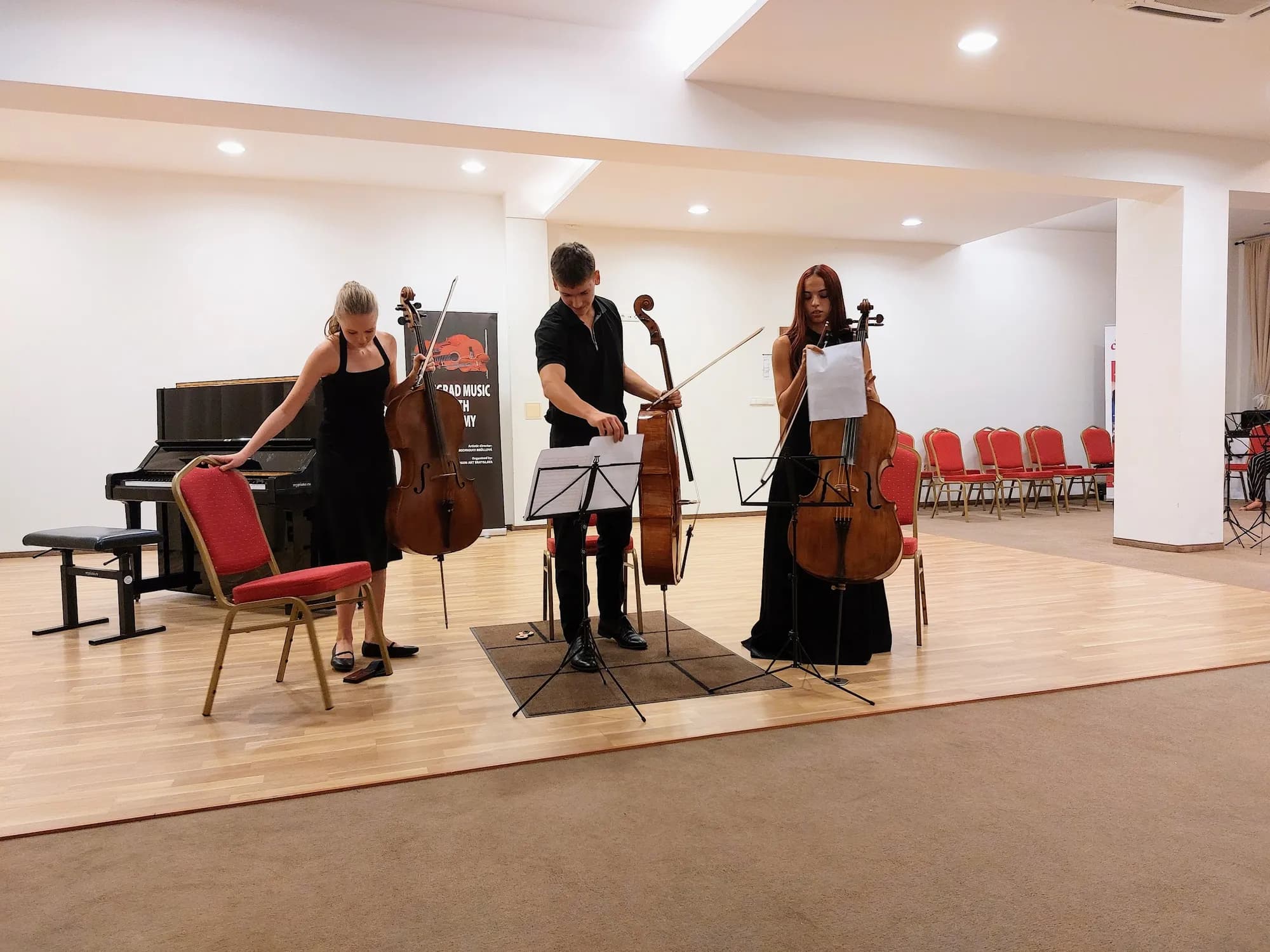 Cello trio rehearsal