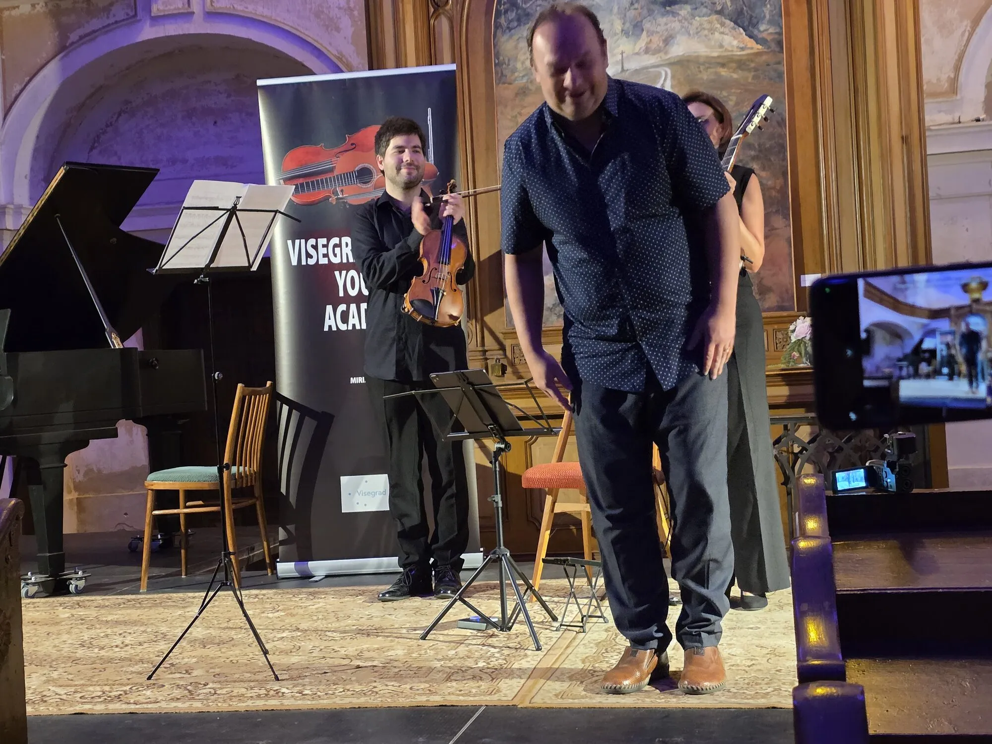 Composer Bernát at the premiere of his piece
