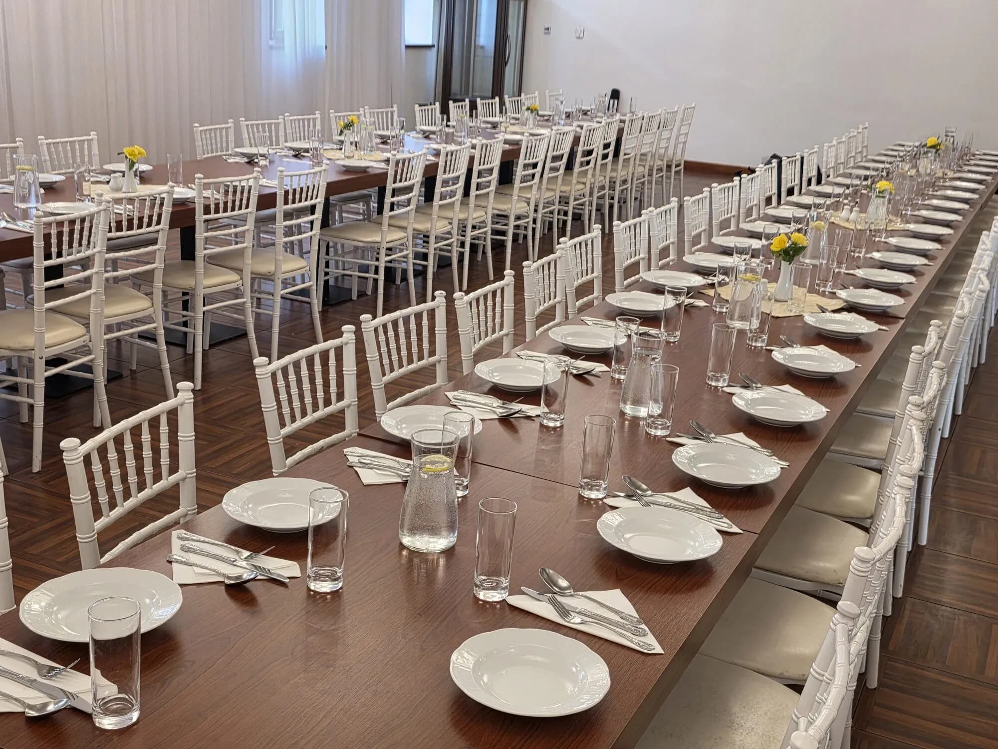 Participants in the dining hall